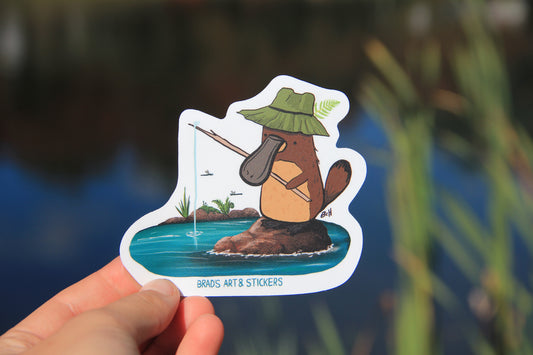 (Sticker 020) Platypus Fishing